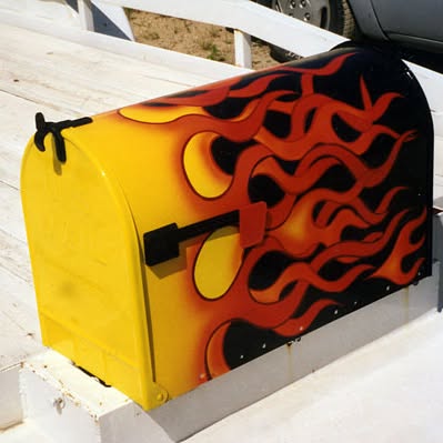 Custom freehand painted mailbox